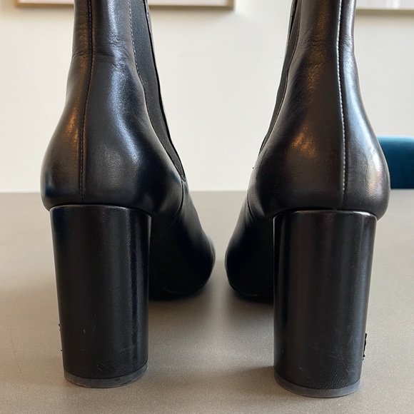 YSL Black leather heeled booties - Picture 3 of 4